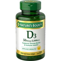 Vitamina D3 de Nature's Bounty, 50 mcg, Liberación Rápida