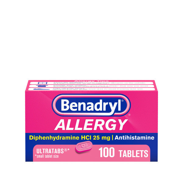 Tabletas Benadryl Ultratabs para el Alivio de Alergias, 100 ct