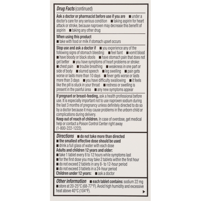 Tabletas para el Alivio del Dolor Todo el Día TopCare, 220 mg