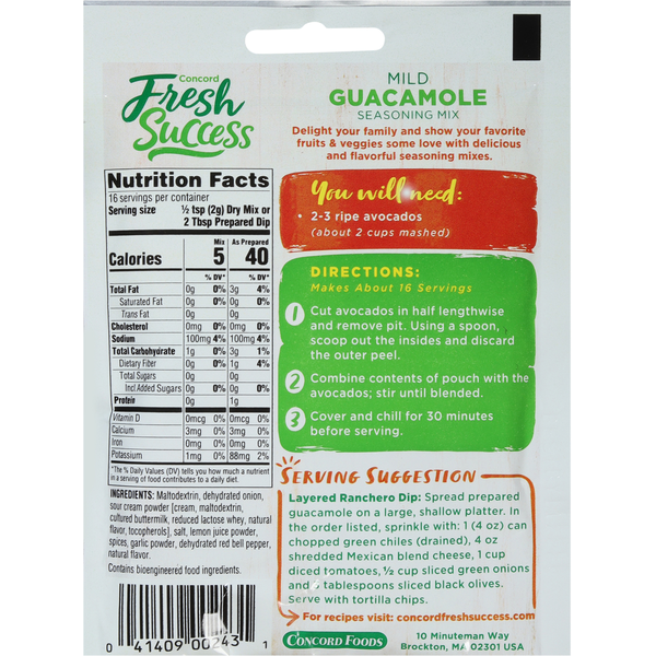 Mezcla de Sazonador de Guacamole Suave de Concord Foods