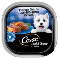 Cesar Loaf & Topper in Sauce Wet Dog Food - Rotisserie Chicken