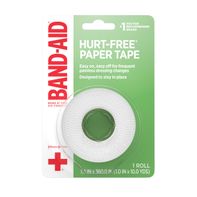 BAND-AID Hurt-Free Paper Tape, 1 in x 10 yd Roll