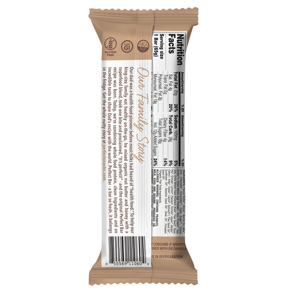 Barra de Proteína Perfect Bar de Chocolate Oscuro con Chips de Mantequilla de Maní - Sin Gluten