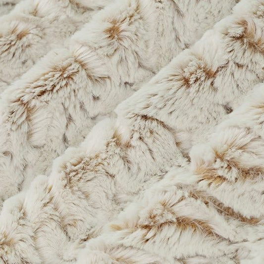 Luxe Cuddle Frosted Zebra Camel Fabric - 58" per yard