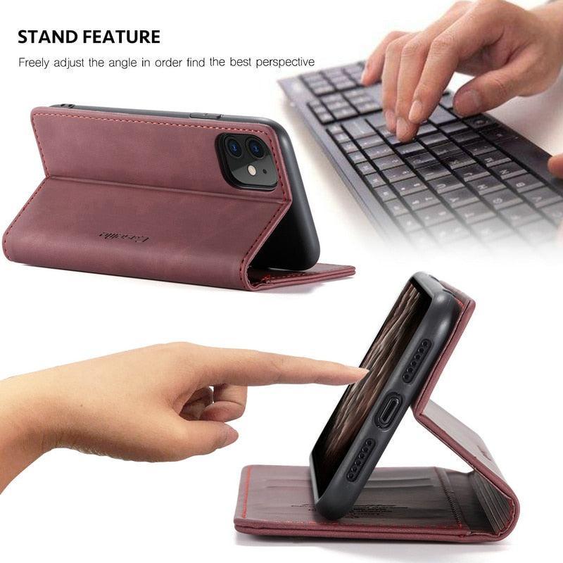 Luxury Leather Flip Case for iPhone 14/13/12/11 Series