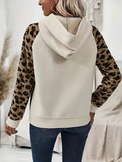 Sudadera de Manga Larga con Media Botón de Leopardo
