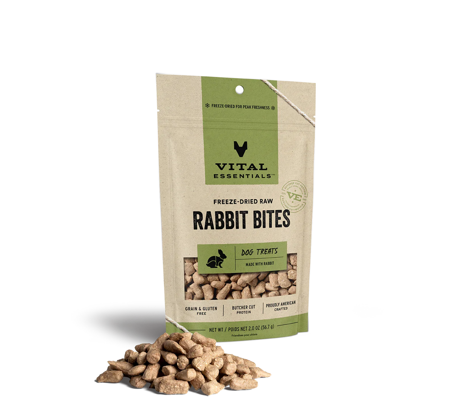 Vital Essentials Bouchées de Lapin - Friandises Premium pour Chiens
