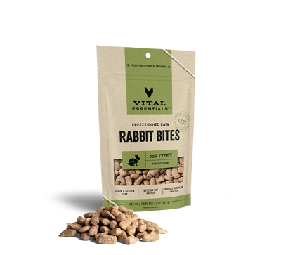 Vital Essentials Bocados de Conejo - Golosinas Premium para Perros