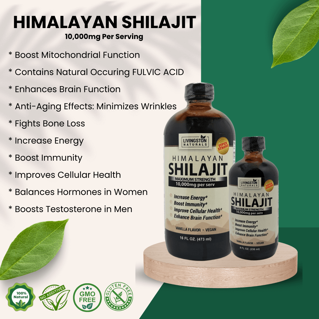 Supplément liquide de Shilajit himalayen à force maximale
