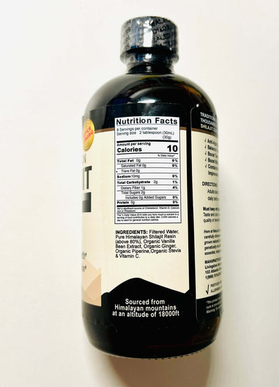 Supplément liquide de Shilajit himalayen à force maximale