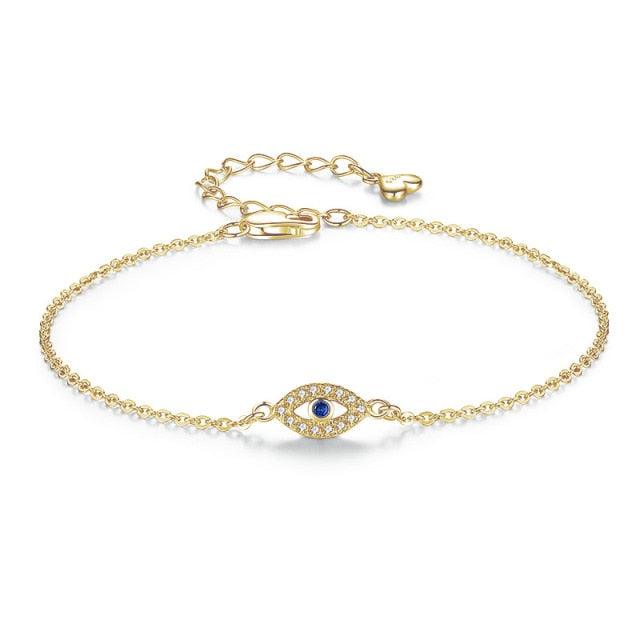 Elegant Sterling Silver Lucky Eye Bracelet for Women