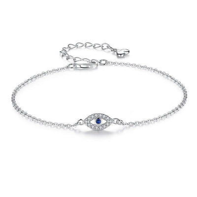 Elegant Sterling Silver Lucky Eye Bracelet for Women