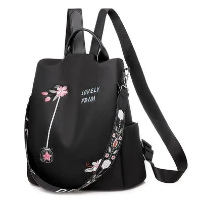 Mochila de Mujer Bordada con Estilo - Impermeable y Antirrobo
