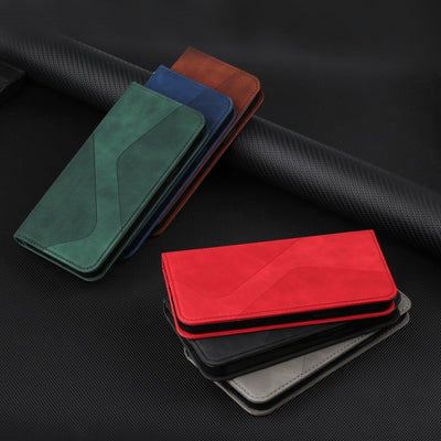 Coque portefeuille flip bleue de luxe pour iPhone 14/13/12/11