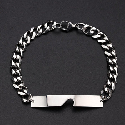 Luxury Heart-Shaped Couple Bracelet - Adjustable Stainless Steel