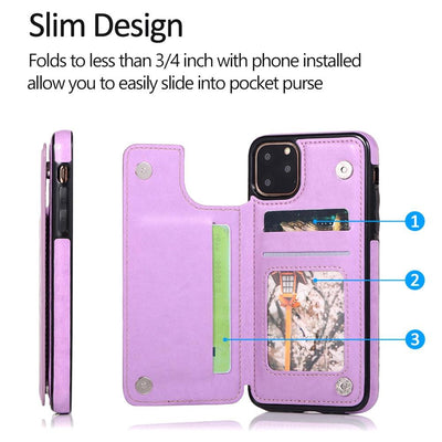 Étui de portefeuille en cuir de luxe pour iPhone 14/13/12 Pro