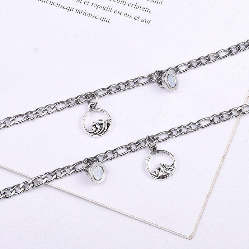 Luxury Stainless Steel Couples Bracelet Set