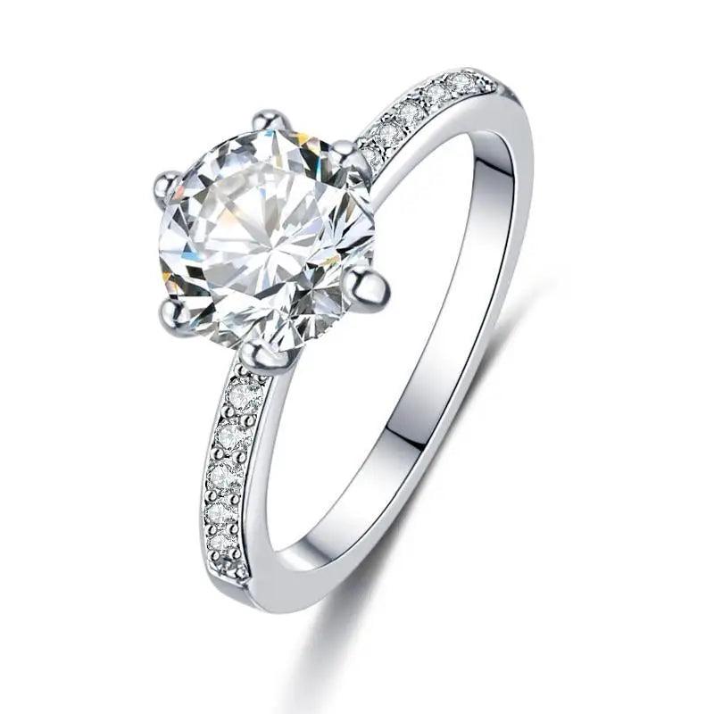 Anillo de Compromiso de Cristal Elegante para Mujeres