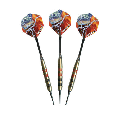 Elkadart Storm Soft Tip Darts - Black & Red Lightning Design - 18G - Korvel
