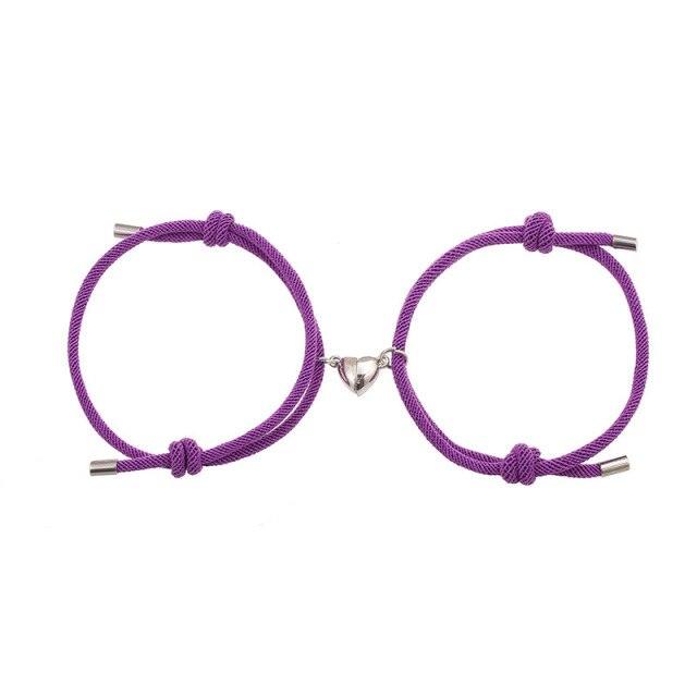 Magnetic Heart Charm Couple Bracelets - Handmade Friendship Jewelry