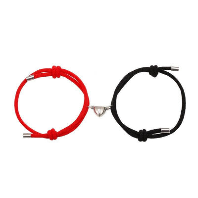 Magnetic Heart Charm Couple Bracelets - Handmade Friendship Jewelry