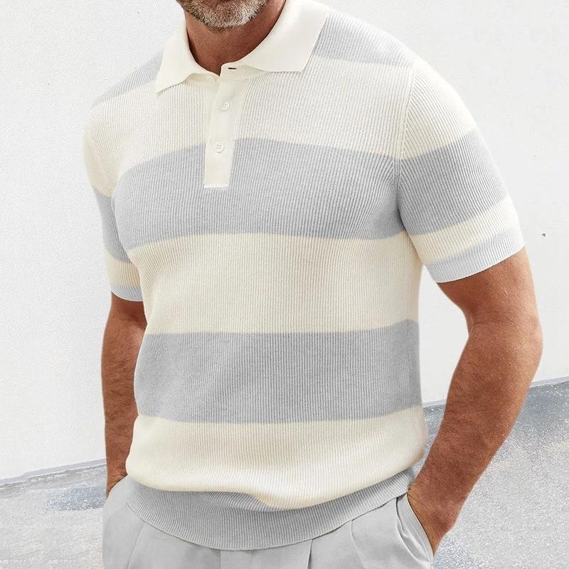 Suéter de Verano con Solapa para Hombre - Polo de Manga Corta