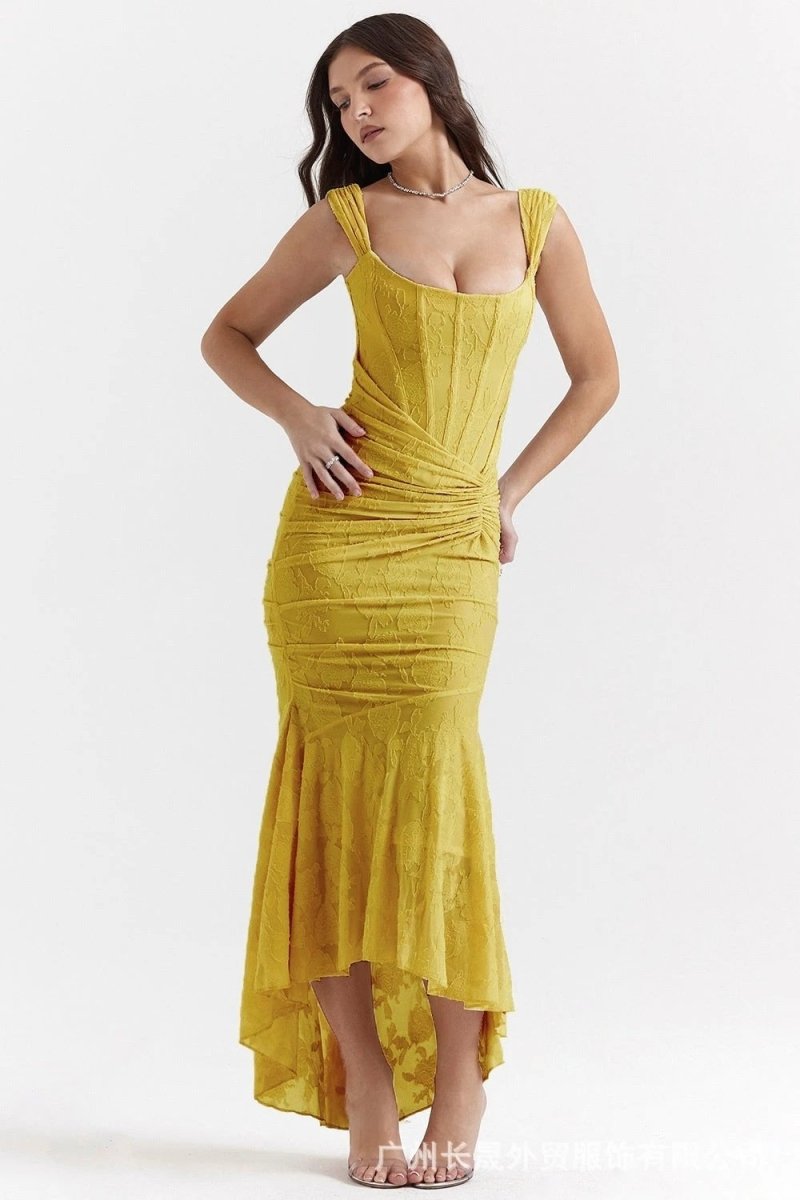 Robe de Soirée Dos Nu à Épaules Dégagées Mozision en Violet