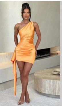 Robe Mini ÉléGante à Une Épaule pour Occasions Spéciales