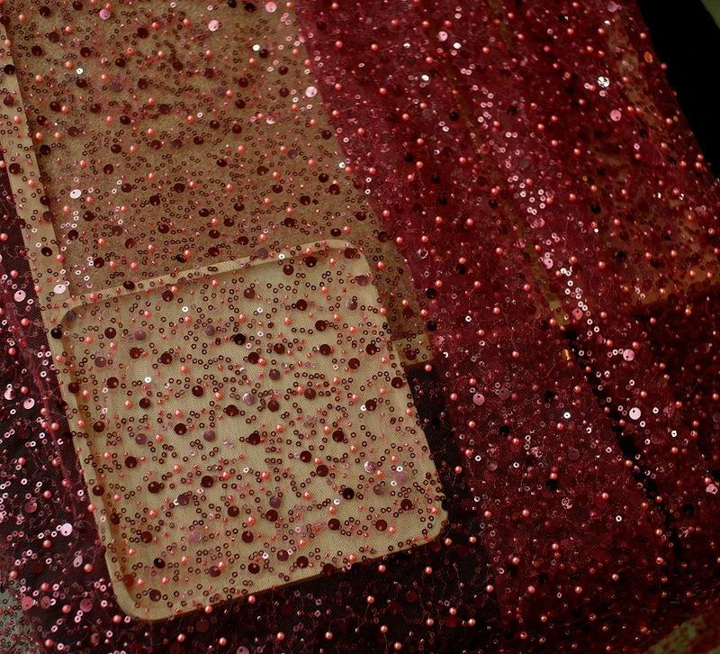 Sequined Pear Dress with Asymmetric Single Sleeve