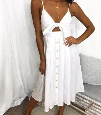Robe d'été sans manches et dos nu pour femmes élégante