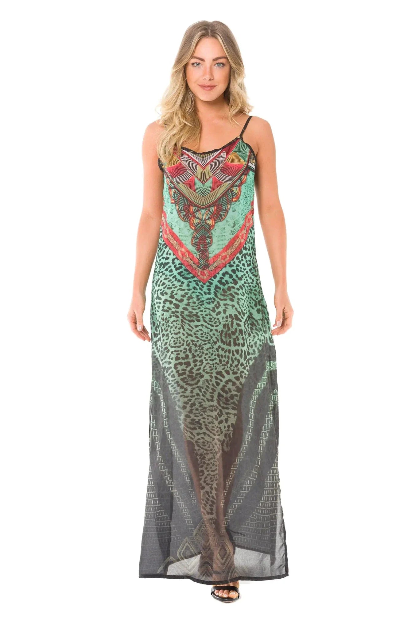 Robe Longue Afrique - Design Élégant à Décolleté en V