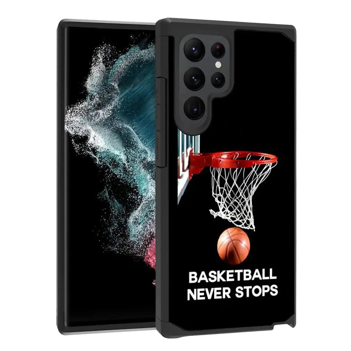Funda de Armadura Híbrida BWOOLL para Samsung Galaxy S23 Ultra - Diseño de Baloncesto