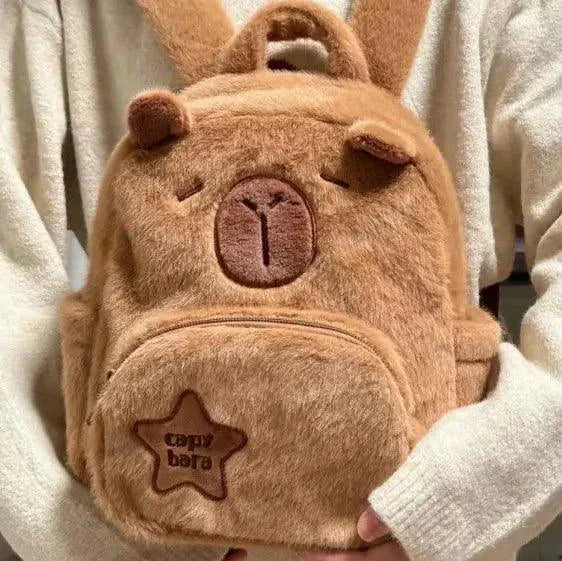 Capybara Cuddle Backpack - Adorable Plush Design