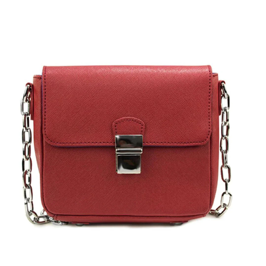 Bolso de cuero cruzado compacto - Cabernet