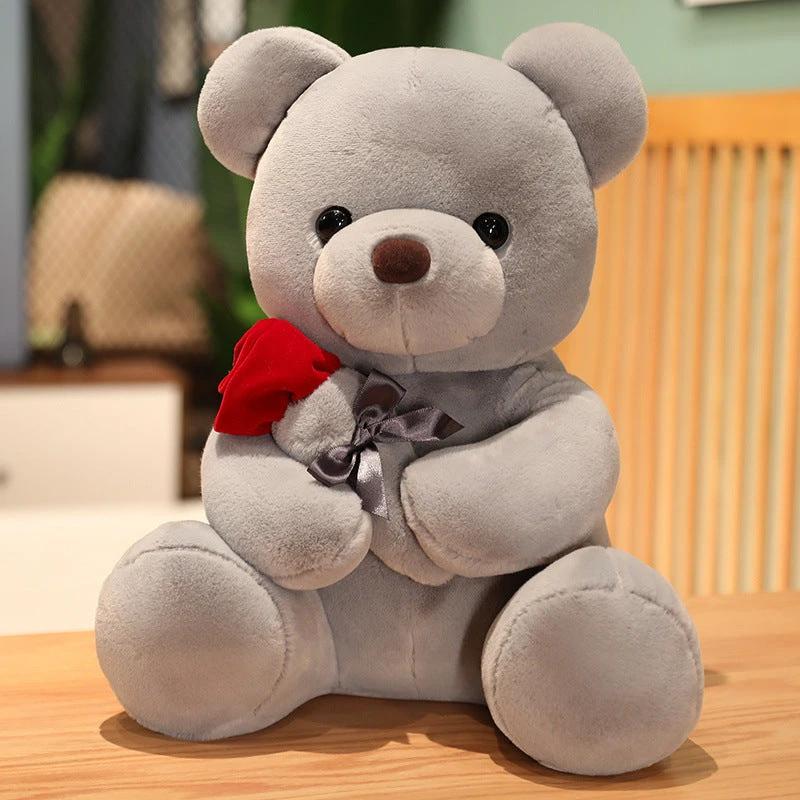 Almohada de Peluche Oso de Rosas Abrazo - Compañero Suave y Adorable