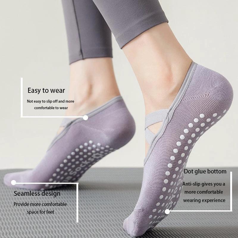 3 Pares de Calcetines de Yoga Antideslizantes para Mujeres para Estabilidad y Comodidad