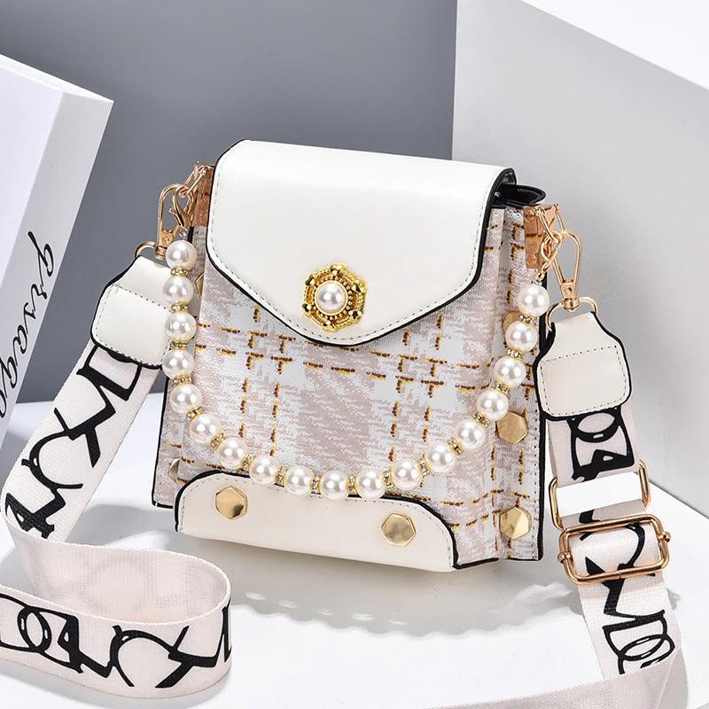 Bolso Cruzado Elegante para Mujeres con Detalle de Perlas