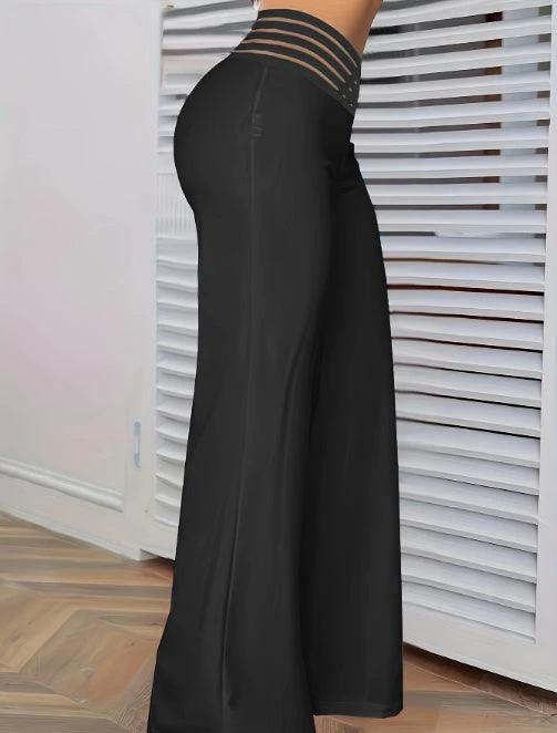 Pantalons en Couleur Unie Taille Haute pour Filles - Style Estival Polyvalent