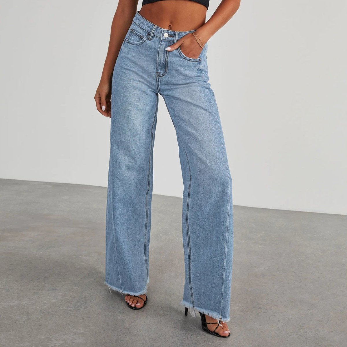 Jeans large à taille haute Mandotos