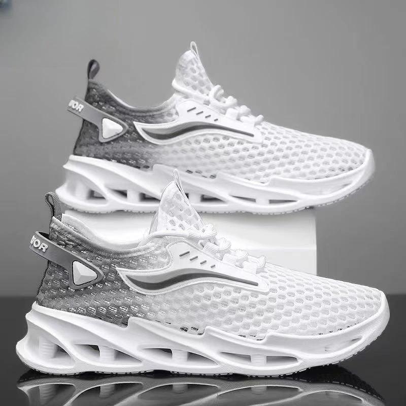 Zapatillas de malla con cordones para hombre - Zapatos deportivos de bajo perfil elegantes