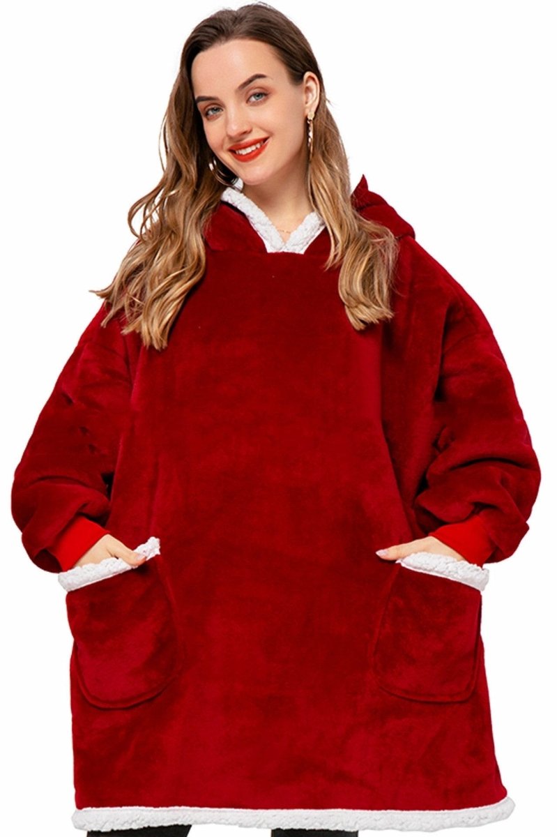 Hoodie Blanket TV d'hiver - Pullover surdimensionné avec poches