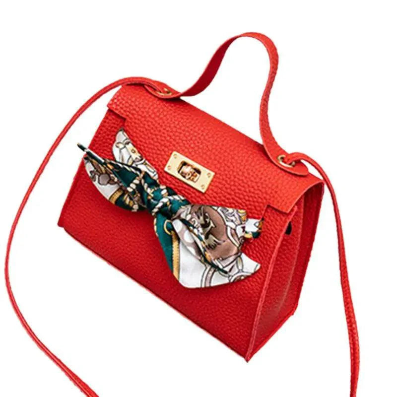 Elegant Leather Handbag with Scarf
