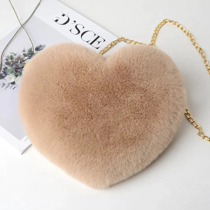 Bolso de mano cruzado de piel sintética en forma de corazón chic