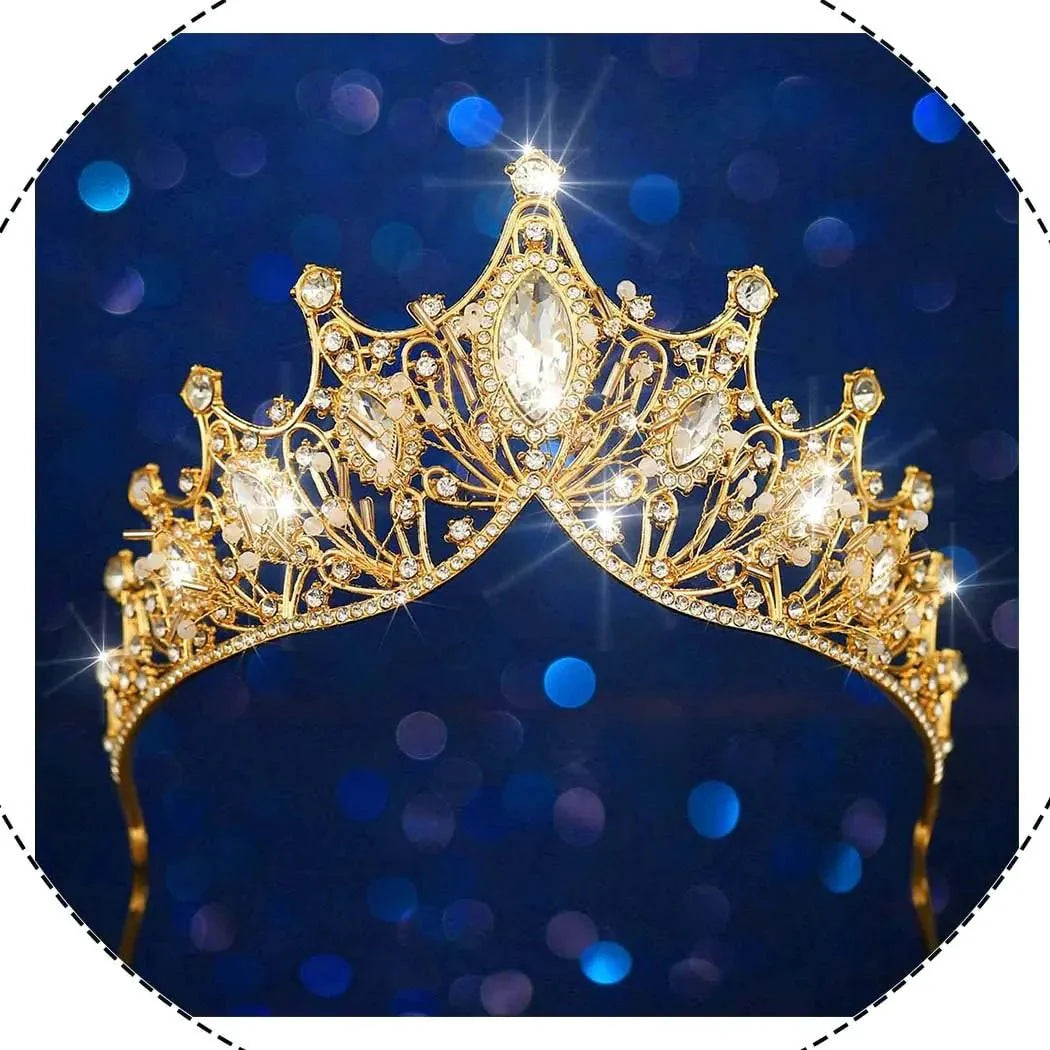 Tiara de Novia de Rhinestone Barroca