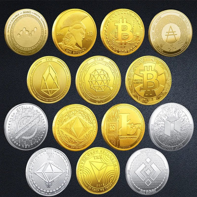 Premium Collectible Metal Cryptocurrency Coin Set