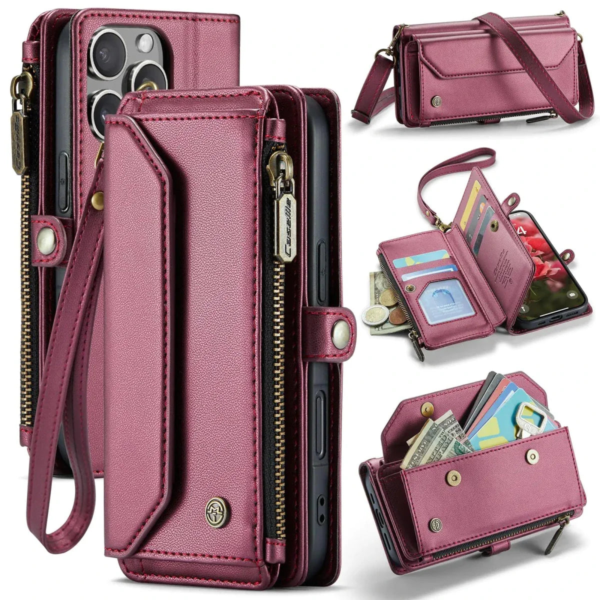 Funda de Cartera Multifuncional RFID para iPhone 16 Pro