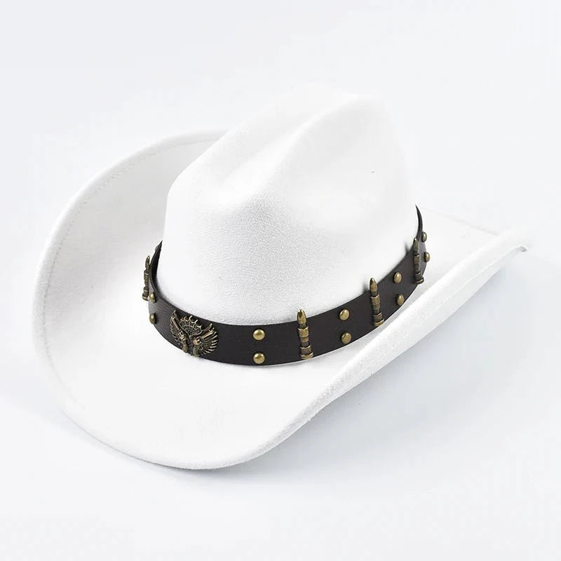 Sombrero Cowboy Western Unisex Premium - Borde de Cuero Vintage