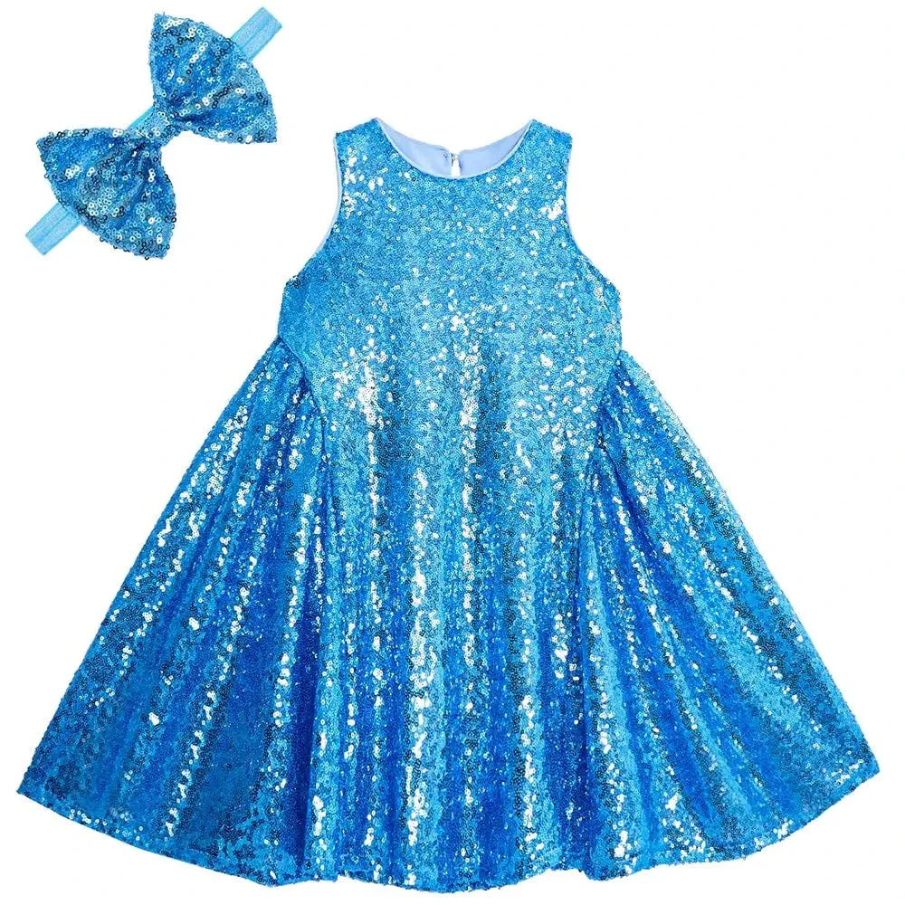Vestido de niña de flores con lentejuelas YIYI Sparkle - Edad 8 XL