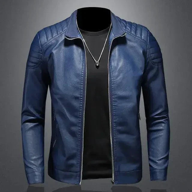 Chaqueta de Cuero de Motocicleta Premium para Hombre
