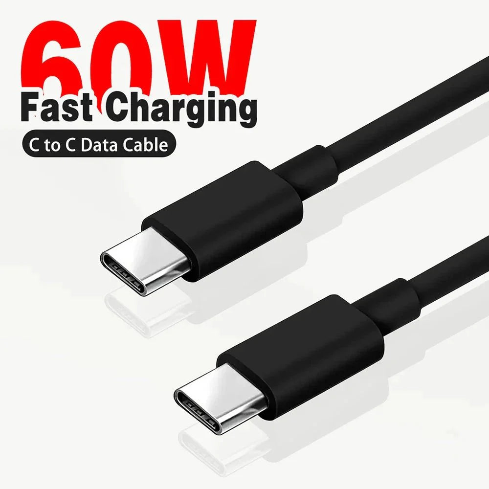 Cable USB-C a USB Tipo-C PD 60W - Carga Rápida y Sincronización de Datos